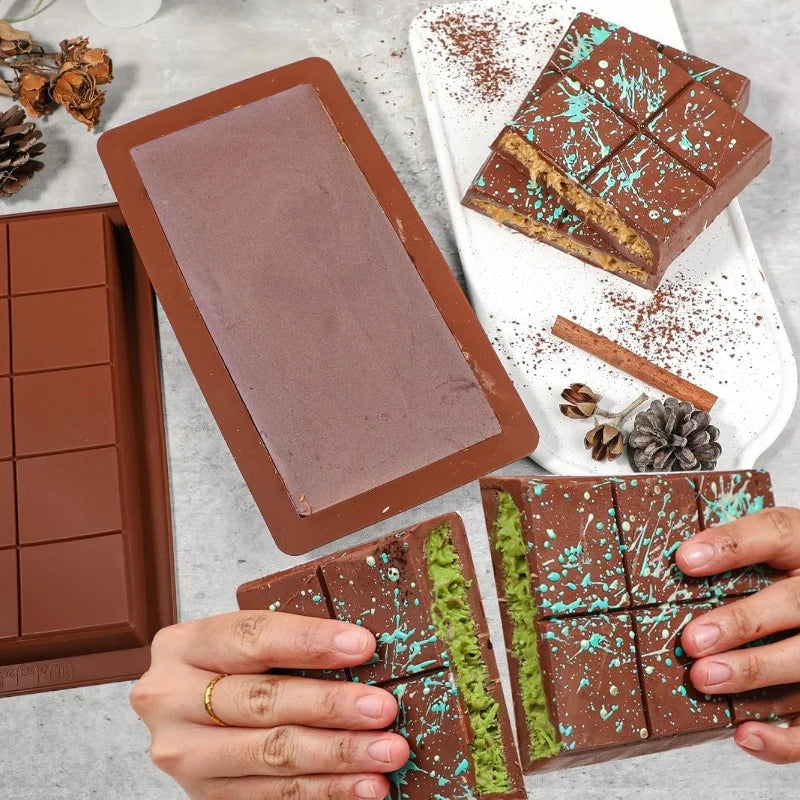 Large Thick Silicone Chocolate Bar Mold 1 Pack Easy Release DIY Stuffed Jelly Candy Bar Mold For Household Homemade Baking Mould