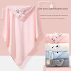 Baby Bath Towel Children's Bathrobe Newborn Baby Cartoon Blanket Super Soft Absorbent Hooded Hug Quilt80x80cm