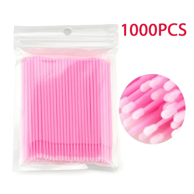 500/1000PCS  Eyelash Brushes Cotton Swab Micro Individual Eyelashes Microbrush Removing Cleaning Lash Extensions Accessori