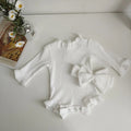 New Spring and Autumn Pit Stripe Rompers for Infants and Young Children Headband Set Girls Baby Bodysuits