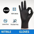 20/50/100PCS Black Nitrile Gloves Disposable Latex Powder Free Gloves for Kitchen Cleaning Industrial Working Hair Dye Gloves
