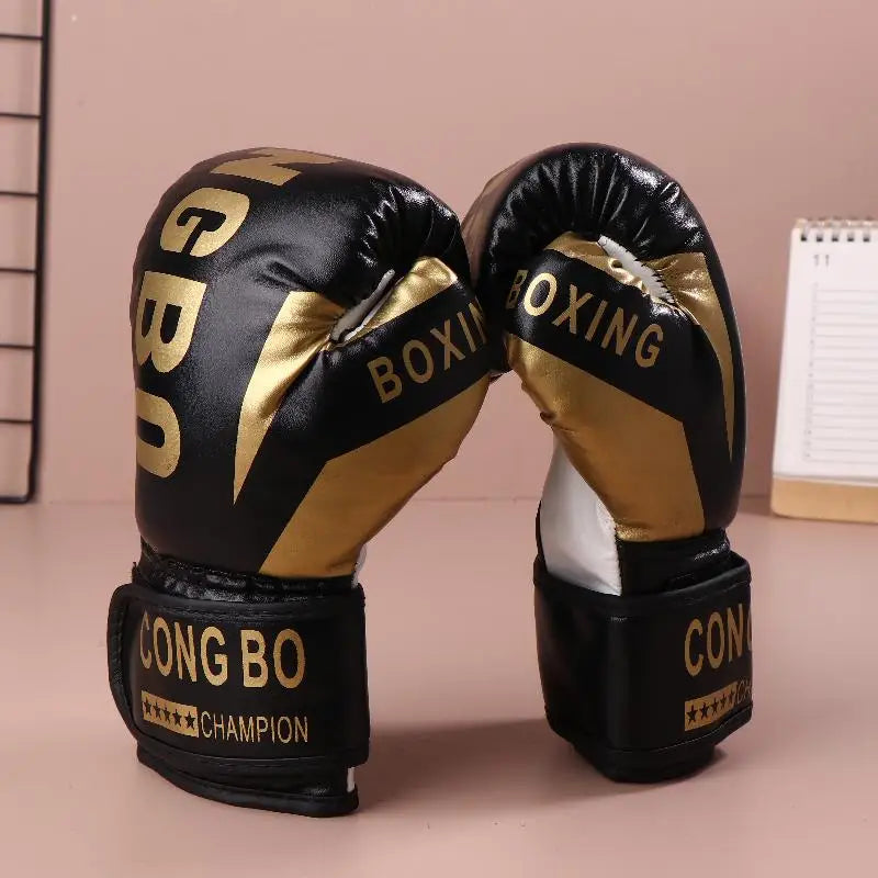 1Pair 6oz Boxing Gloves PU Muay Thai MMA Profession Kickboxing Kids Adults Sandbag Training Gloves Equipment