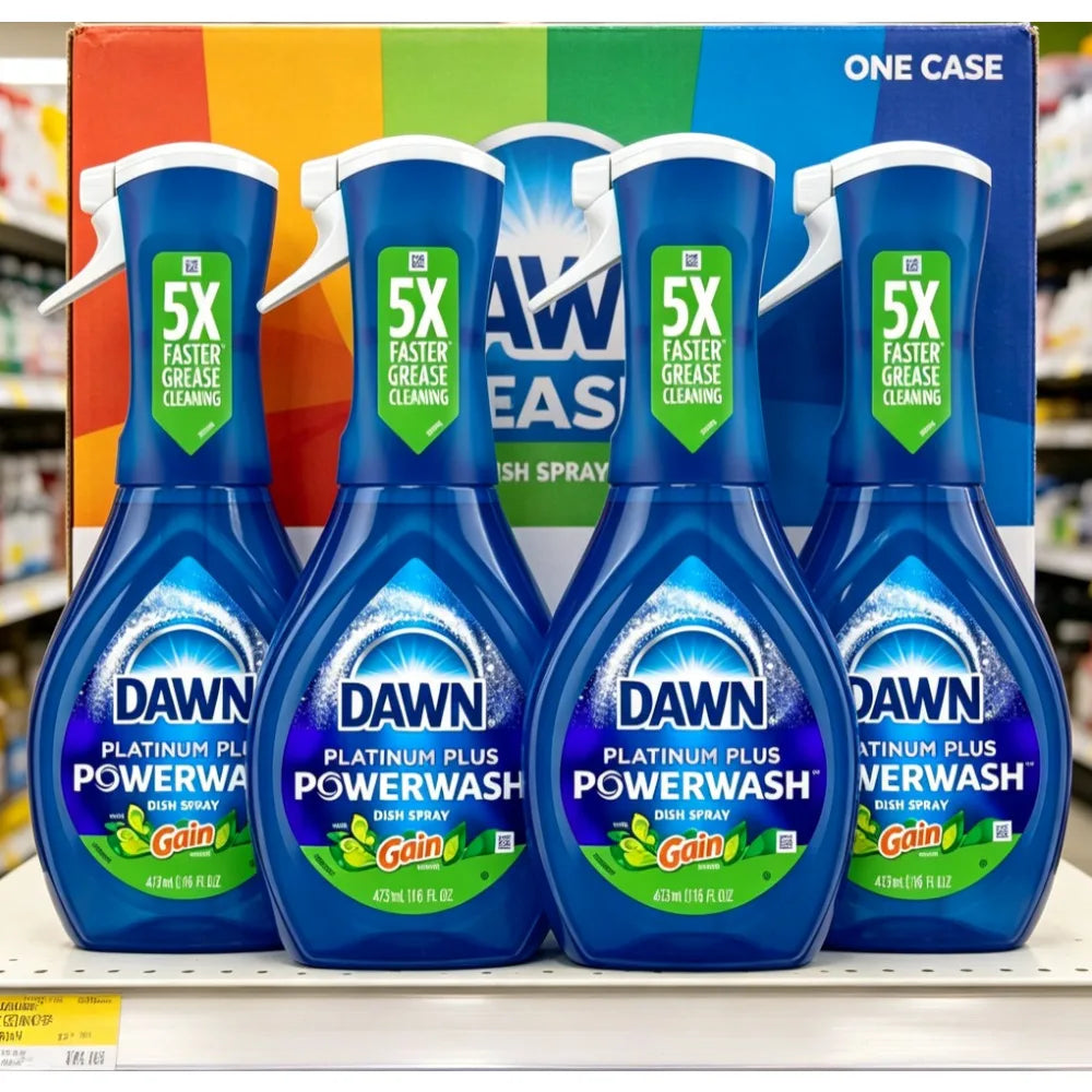 Dawn Gain Original Dish Soap Spray Dishwashing Liquid | 5X Fast Cleaning With 3 Extra Boosters | No Pre-Rinse, Instant Activated Suds | Multi-Use For Kitchen, Grill And Laundry