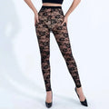 Pure Desire Style Sexy Perspective Jacquard Embroidered Lace Casual Pants Women Yoga Pants Embroidery Flower Fashion 848X