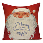 Merry Christmas Cute Cartoon Decorative Pillows Case Santa Christmas Tree Deer Snowman Polyester Cushion Cover For Bed Room