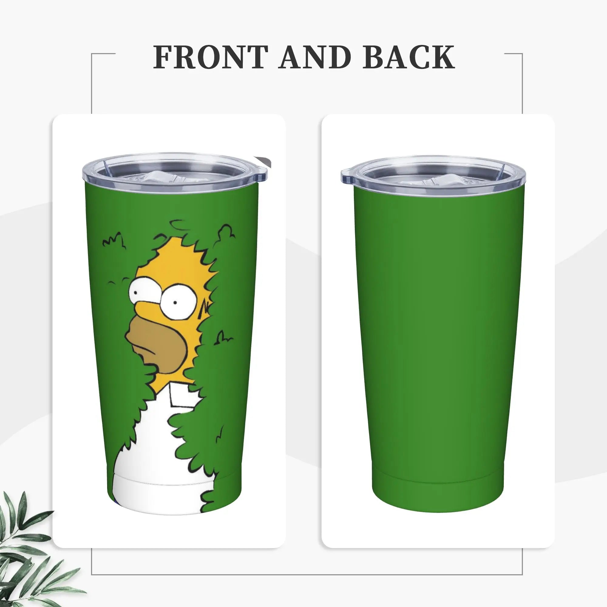 Simpsons Cartoon Tumbler Vacuum Insulated  Thermal Cup with Lid Straw Smoothie Tea Mugs Spill Proof