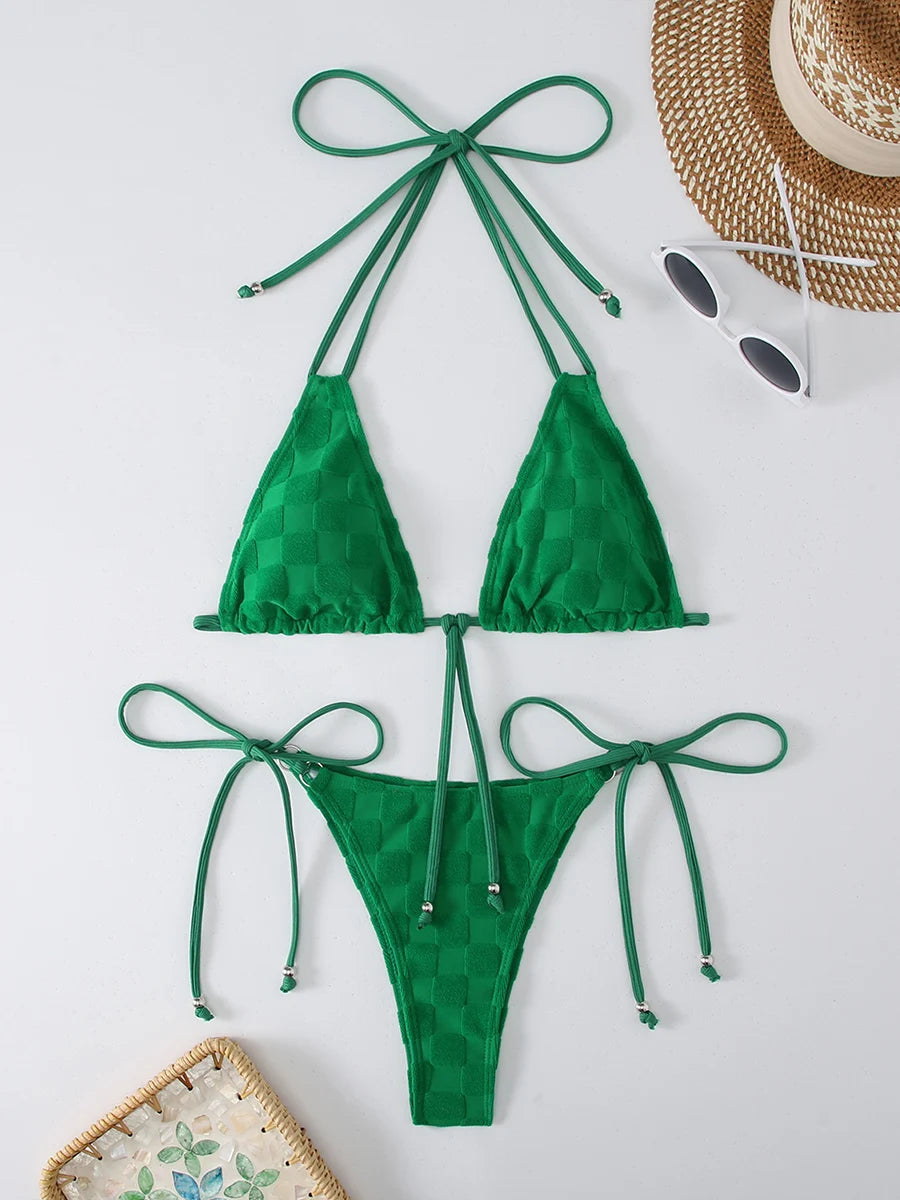 Sexy Triangle Bikini Women's Swimsuit 2025 Swimwear Micro Thong Bikinis Sets Trend  Two-piece Bathing Suit for Female Beach Wear