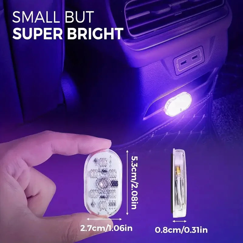 INEYES Car LED Lights Interior Wireless Interior Car Lights Portable USB Rechargeable Car Interior Led Night Light for Car Decor