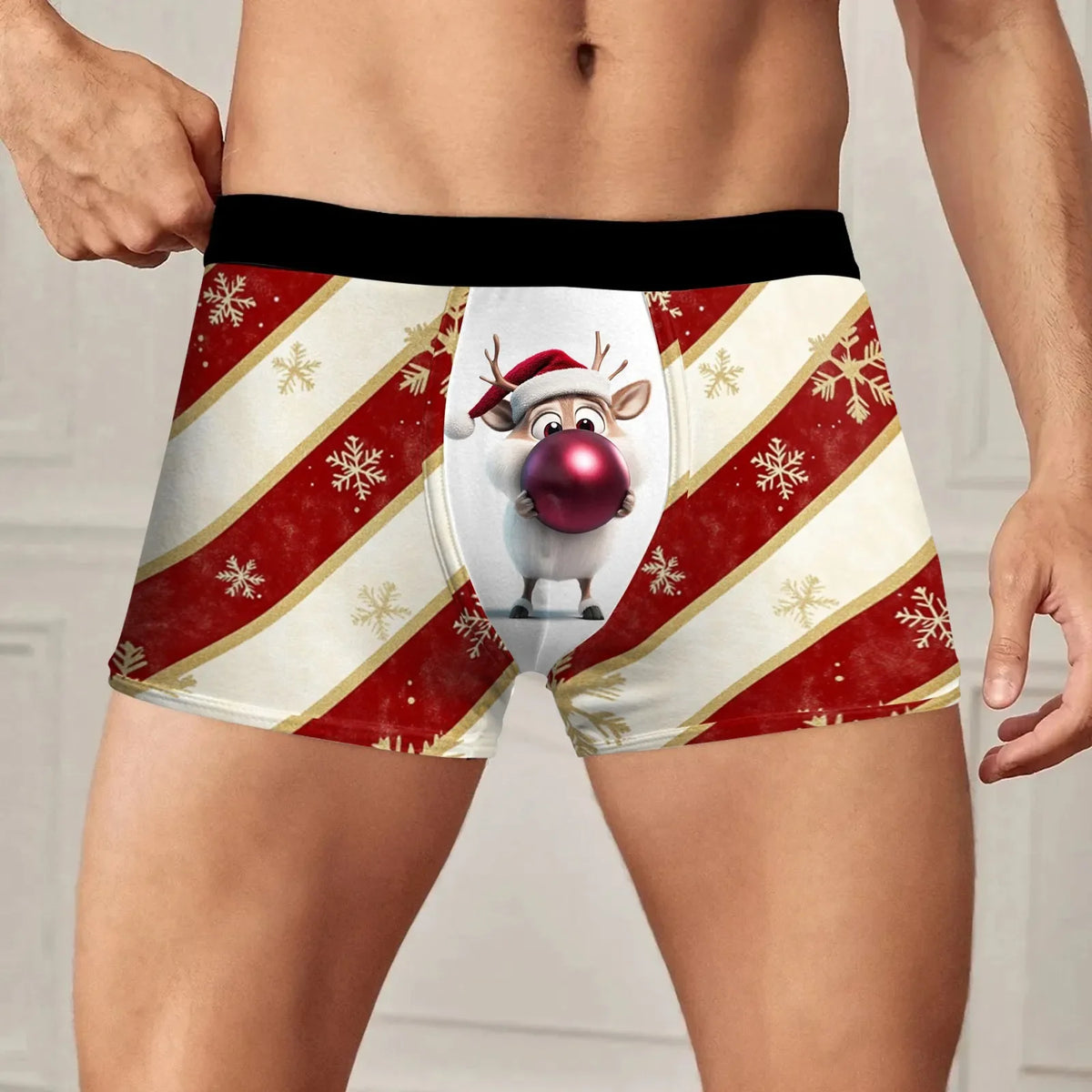 Christmas Printed Men'S Underwear Low Waisted Personalized Underwear Flat Pants Breathable And Comfortable Panties Boxer Shorts