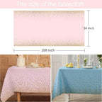 Pink Blue Gold Dot Plastic Tablecloth 54x108inch Rectangle Table Cover Disposable Table Cloth Baby Shower Birthday Party Decor