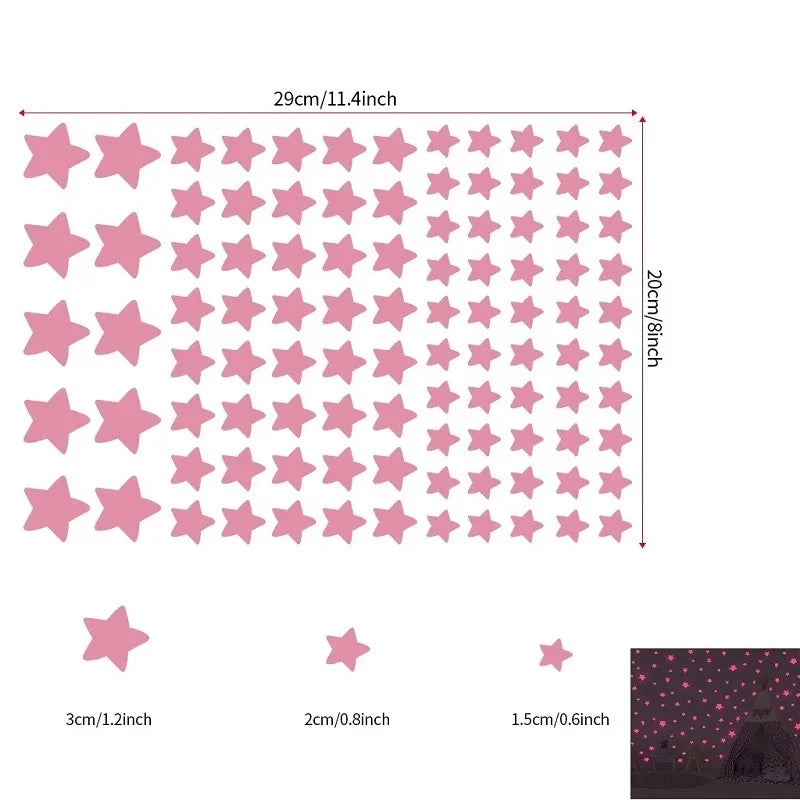 Luminous Stars Wall Stickers for Kids Rooms Hme Decoration Living Room Window Decor Fluorescent Decals Glow in the Dark Stickers