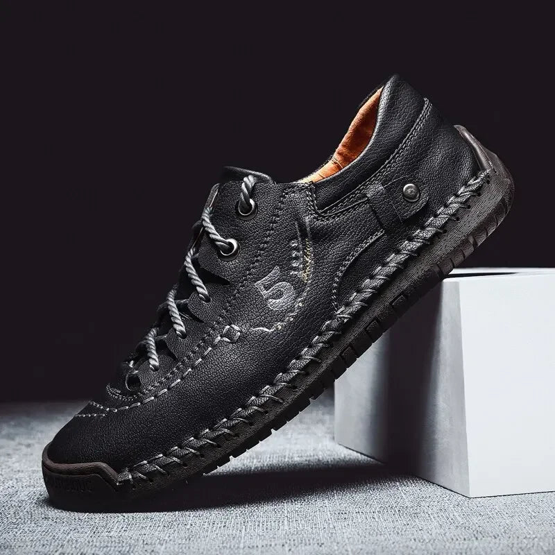 Men's Leather Shoes 2023 New Casual Shoes Fashion Soft Outdoor Comfortable High Quality Classic Ankle Non-slip Flats