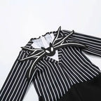 Kids Jack Skellington Cosplay Costume The Nightmare Before Christmas Boys Striped Outfit  Halloween Party Fancy Dress Up Set