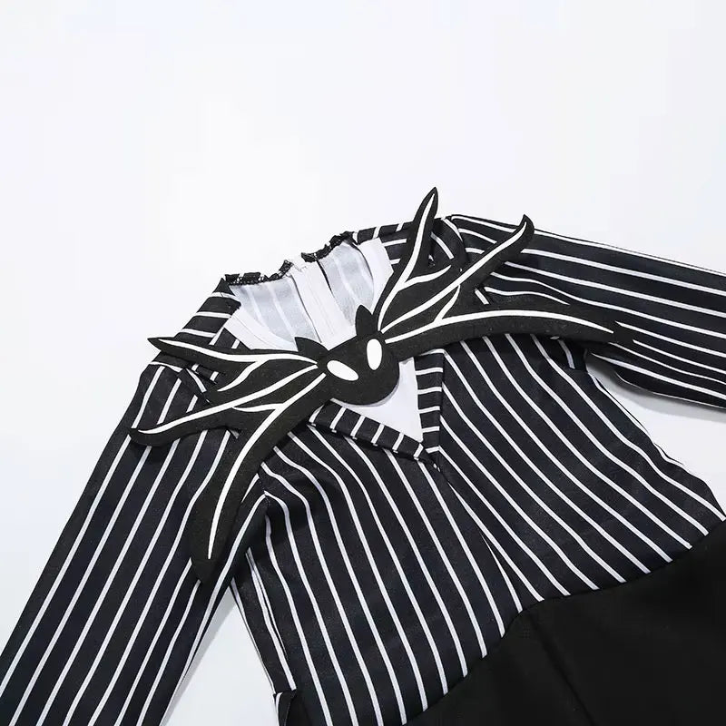 Kids Jack Skellington Cosplay Costume The Nightmare Before Christmas Boys Striped Outfit  Halloween Party Fancy Dress Up Set