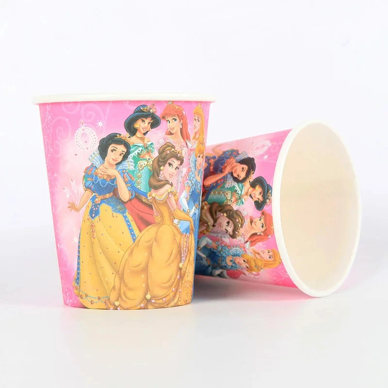 Princess Party Cups Supplies,9oz Disposable Paper Cups for Kids Girls Princess Birthday Party Decorations Tableware