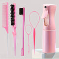 Professional 6-Piece Hairdressing Tool Set Includes Gel Spray Bottle EdgeControl Brush Mouse Tail Comb Knitting Tools Hair Brush