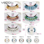 YSDO Colored Magnetic Eyelashes Natural Faux 3D Mink Lashes Reusable Makeup Party Cosplay Shiny Colorful Magnet False Lashes