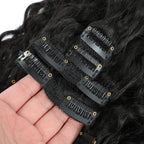 Water Wave Clip In Human Hair Extensions 8PC/Set 120g Wholesale Remy Virgin Curly Wavy Clip On Hair For Women Natural Hair Clips