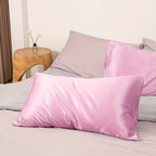 1 Pair Satin Pillowcase - Anti-Allergy Breathable Bedding Polyester Satin with Envelope Closure Machine Washable & Skin-Friendly