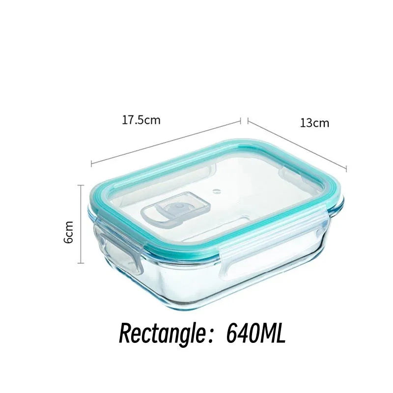 High Borosilicate Glass Lunch Bento Box Microwave Oven Separate Fresh-keeping Bowl Sealed Box Food Storage Containers Crisper