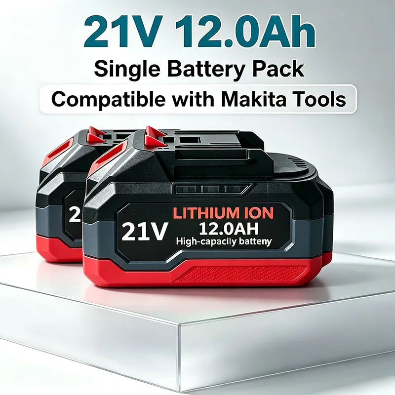 For Makita 18V-21V Makita Tool Lithium Battery 12.0Ah Fast Charging Safety Certified for Electric Drill/Driver Tools