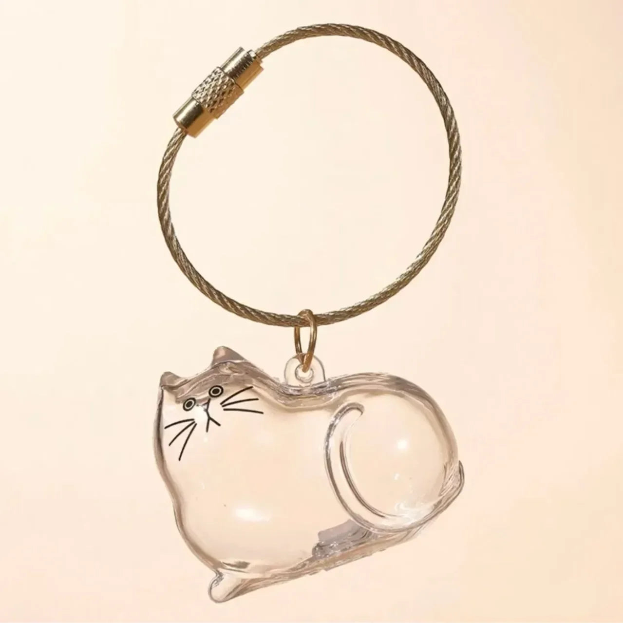 Adorable Pet Fur Storage Ornament Creative Cat Hair Collection Capsule Keychain Unique Keychain Trendy Souvenir for Pet Lover