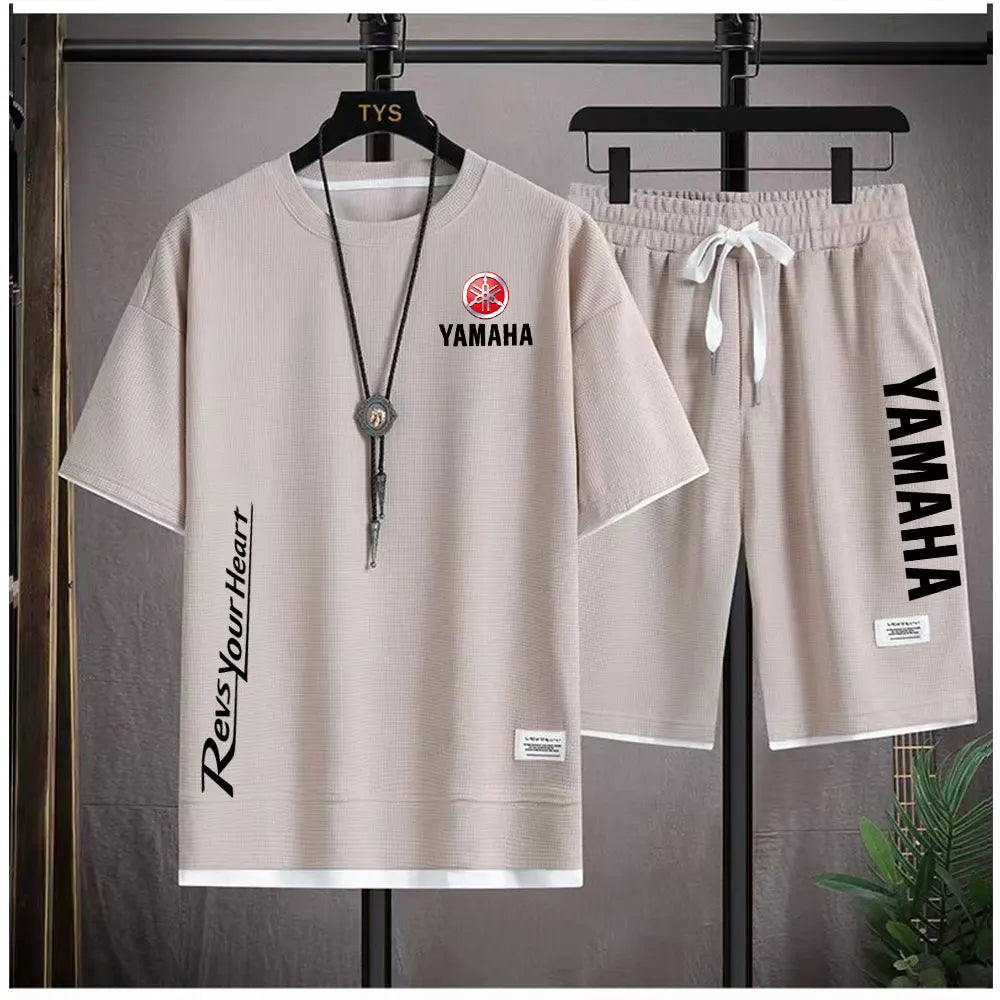 2026 Yamaha Racing Men's Sport Clothing Set Spring/Summer Short Sleeve T-Shirt & Sports Shorts Running Men's Athletic Wear