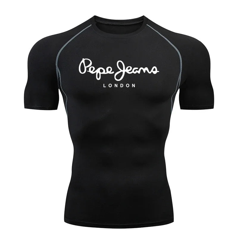 Sports T-shirt Men's Quick Drying Short Sleeved Sports T-shirt Top Gym Fitness Tight Fitting Shirt Training Running T-shirt Men