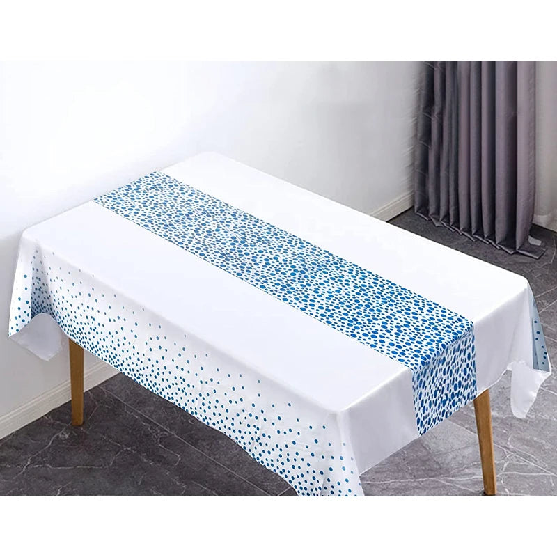 1pc Gold Dot Table Cloth for Events, Disposable Table Cover, Ideal Tablecloths for Party Decorations, Dining, Wedding & Holiday