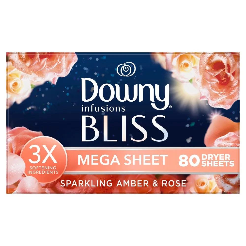 Luxury amber rose scented premium laundry dryer sheets | Offer long-lasting fabric freshness, smooth clothes and effectively eliminate static cling during drying cycles