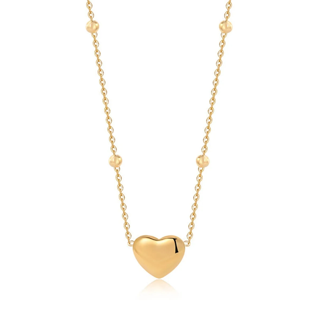 Fashion Heart Bracelet Necklace Set for Women, Stainless Steel Gold Color Hypoallergenic Daily Jewelry Set Gifts 2pcs Set
