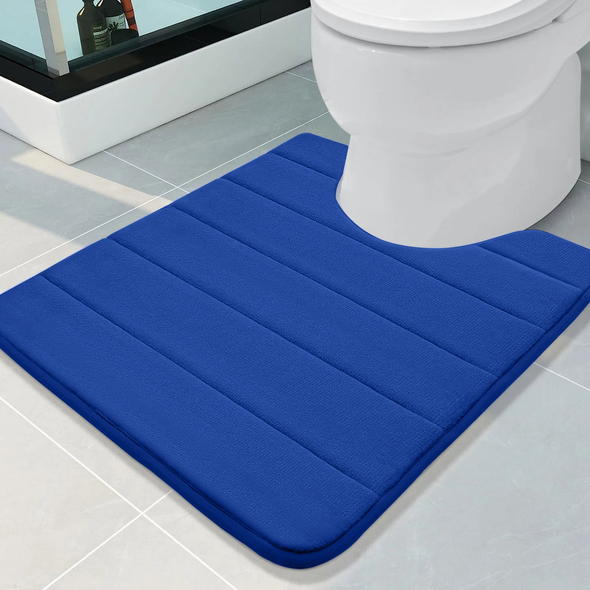 U-Shaped Toilet Mat Bathroom Mat Bathroom Carpet Bathroom Carpet Memory Foam/Chenille Bath Mat Anti-Skid Super Absorbent