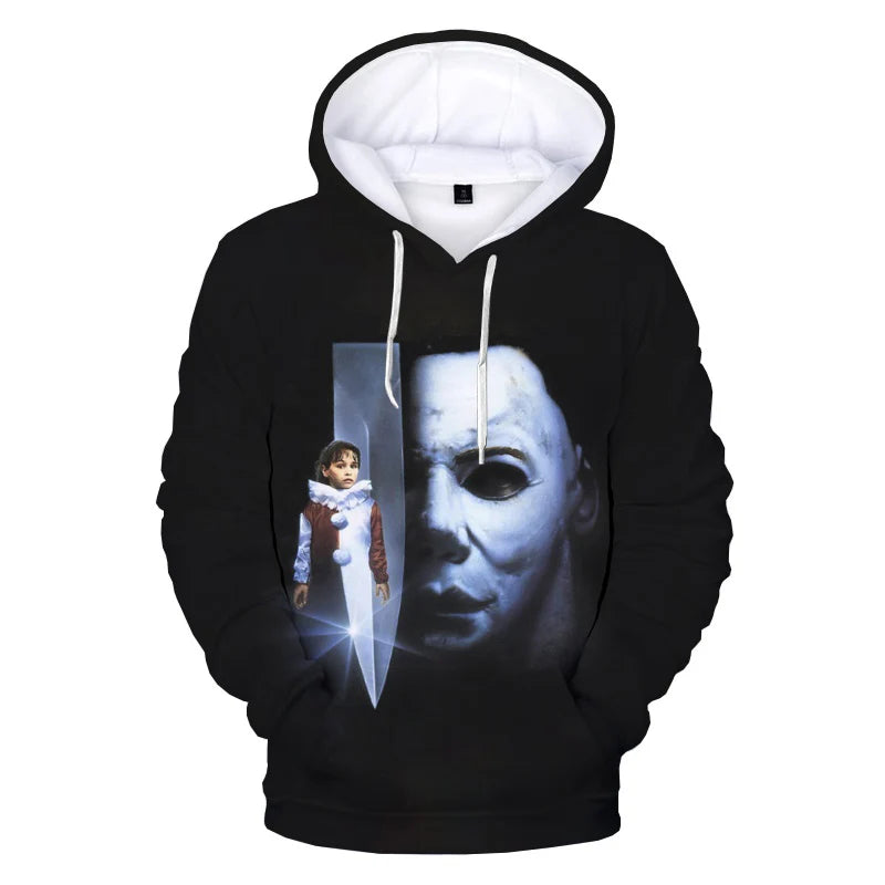 Halloween Horror Movie Hoodies Michael Myers 3D Print Y2k Hoodie Men Women Streetwear Pullovers Hooded Sweatshirts Male Clothing