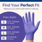 50/100pcs Purple Nitrile Gloves Disposable Powder Free Exam Gloves 5X Stretchable Soft Touch Medical Grade for Kitchen Laborator