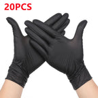 20/50/100PCS Black Nitrile Gloves Disposable Latex Powder Free Gloves for Kitchen Cleaning Industrial Working Hair Dye Gloves