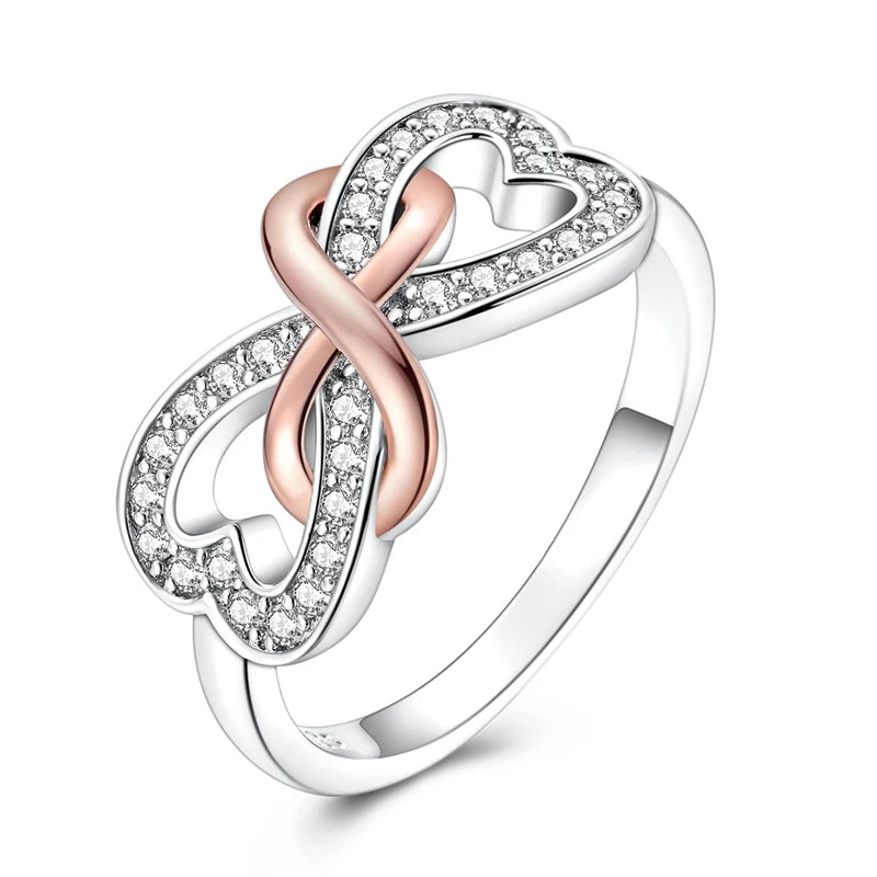 Original 925 Silver Sparkling Zircon Ring Stackable Classic Shine Stone Round Rings For Women Wedding Anniversary Jewelry Gift