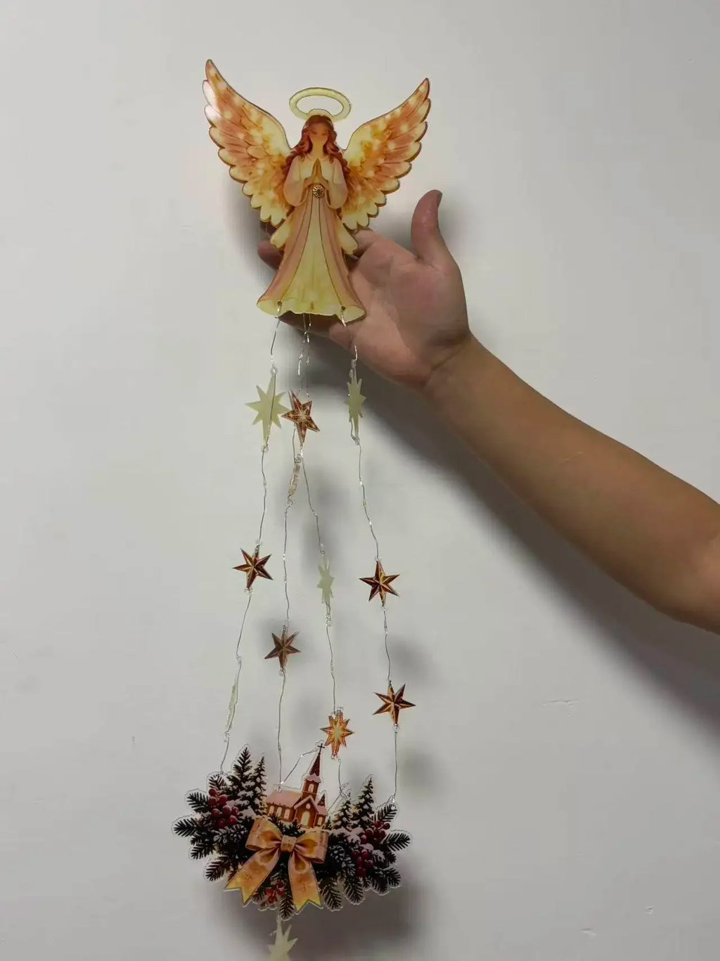 Christmas Lighted Nativity Wall Ornament LED Glowing Hanging Decoration Xmas Birth Scene Star Faith Decor Holiday Party Supplies