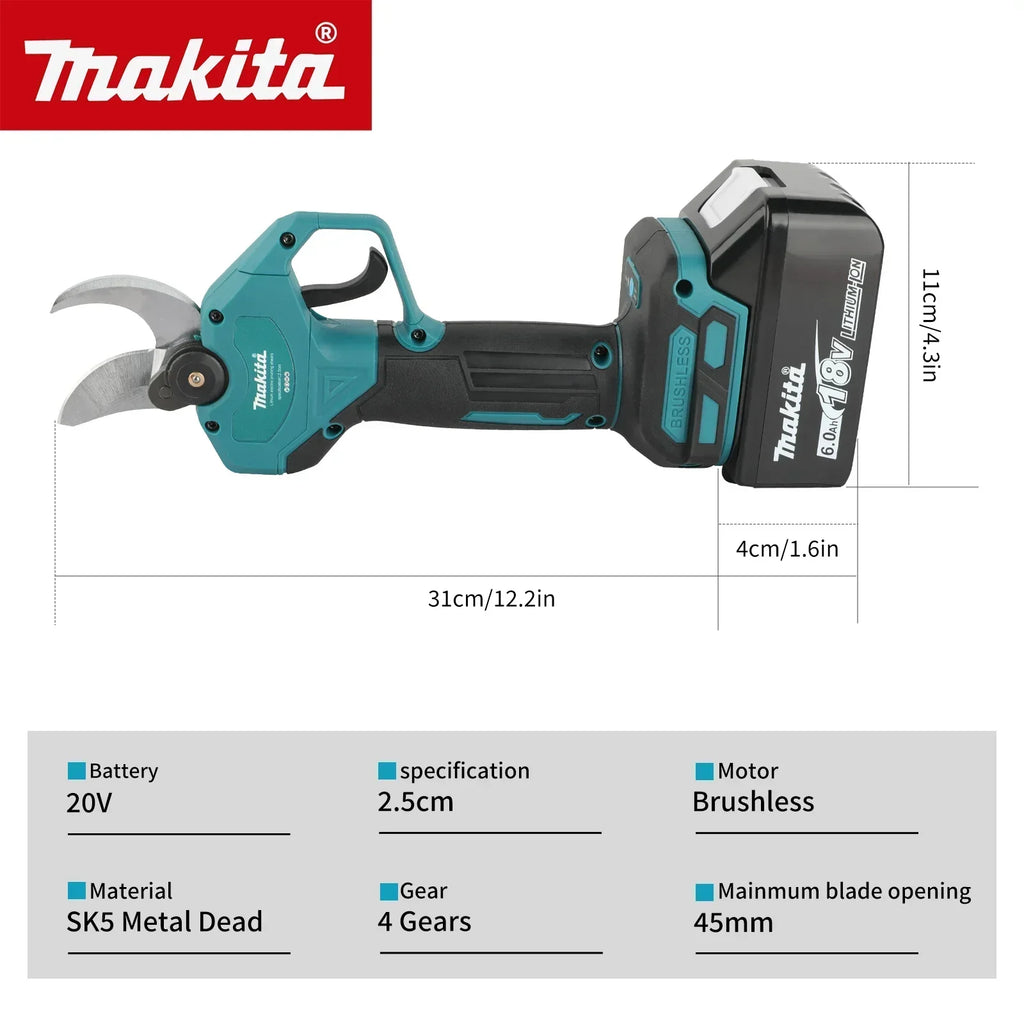Makita MPP569 18V Brushless Cordless Pruning Shears:Perfect Tool for Easy and Accurate Fruit Tree&Branch Trimming in Gardens