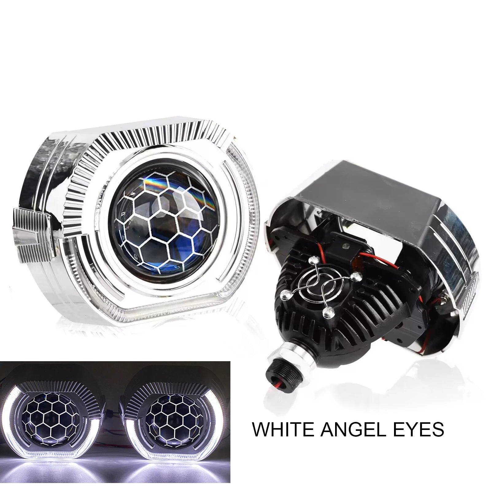 90W 2 PCS 3.0 Inch Blue Bi LED Projector Lens Universal Headlight Retrofit For H1 H4 H7 H11 Auto Light Headlamp Car Accessory