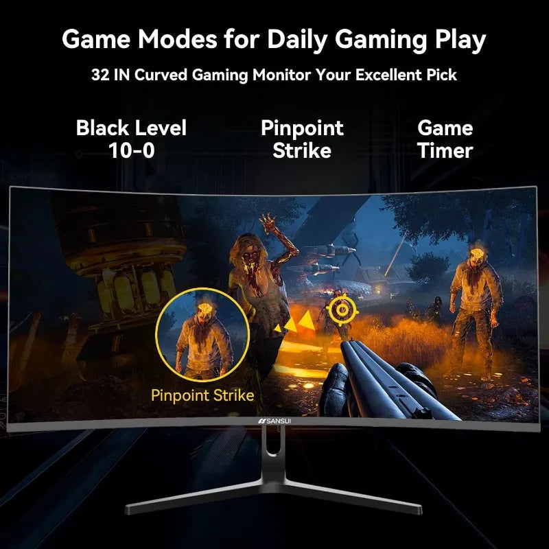 32 Inch Curved 240Hz Gaming Monitor High Refresh Rate, FHD 1080P Gaming PC Monitor HDMI DP1.4, Curved 1500R, 1Ms MPRT, HDR