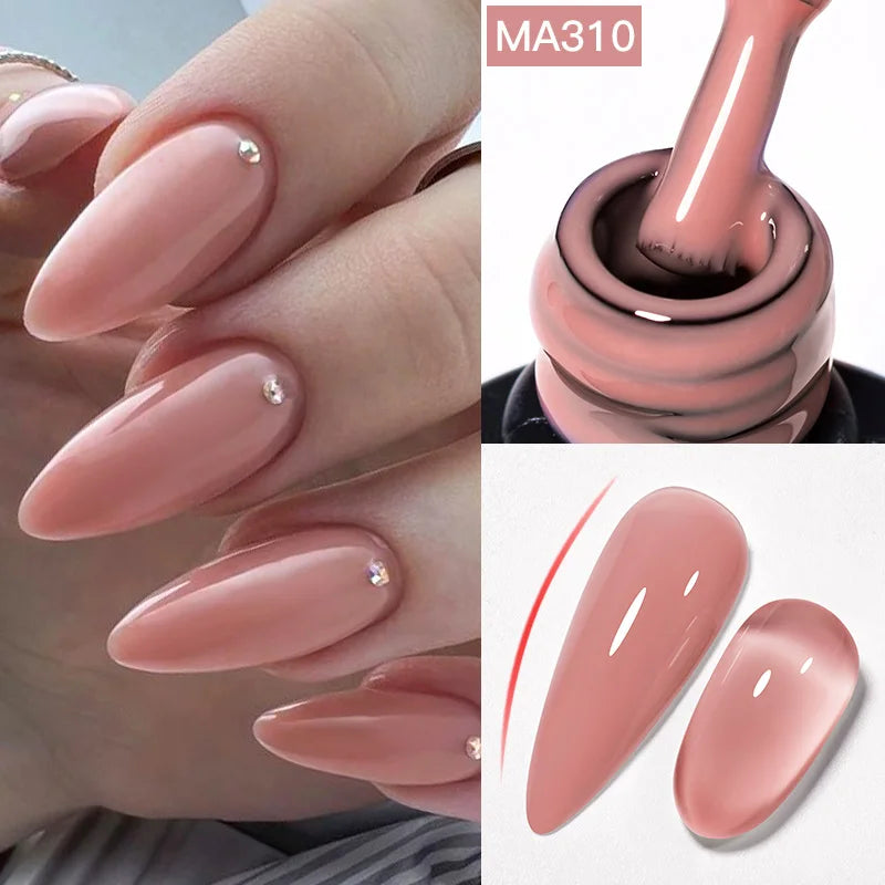 7ml Nude Rubber Base Gel, 68 Colors, DIY Nail Art Supplies Gel for Nails Design, UV LED Soak Off, Easy to Apply, Long Lasting