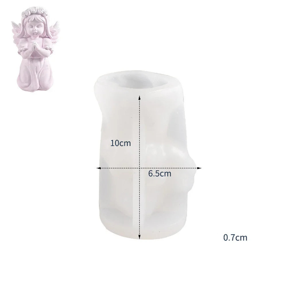 Silicone Fondant Mold 3D Prayer Angel Boy Girl DIY Soft Pottery Plaster Chocolate Jelly Cake Decor Baking Tools Resin Craft Mold