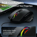 KEBIDUMEI 6 Buttons USB Wired Mouse 6 Levels up to 7200DPI Mouse Ergonomic Gaming Mouse Plug and Play For Laptop Windows MacOS