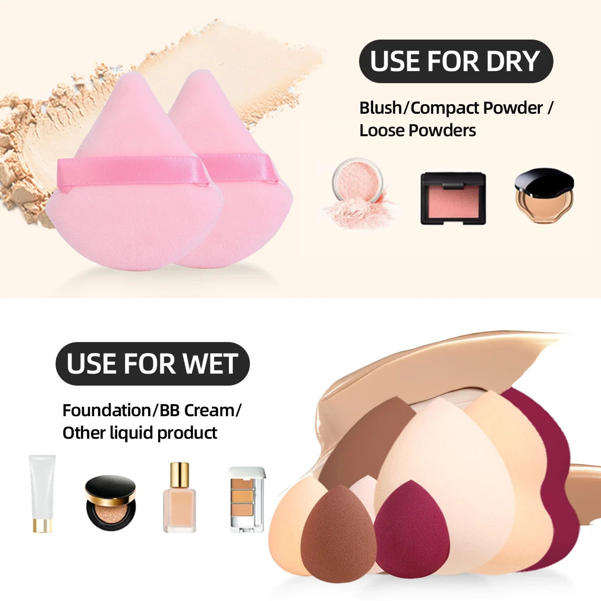 Set of 25 professional makeup tools, including makeup brushes, eyebrow trimmers, plush bags, powder puffs, sponge balls