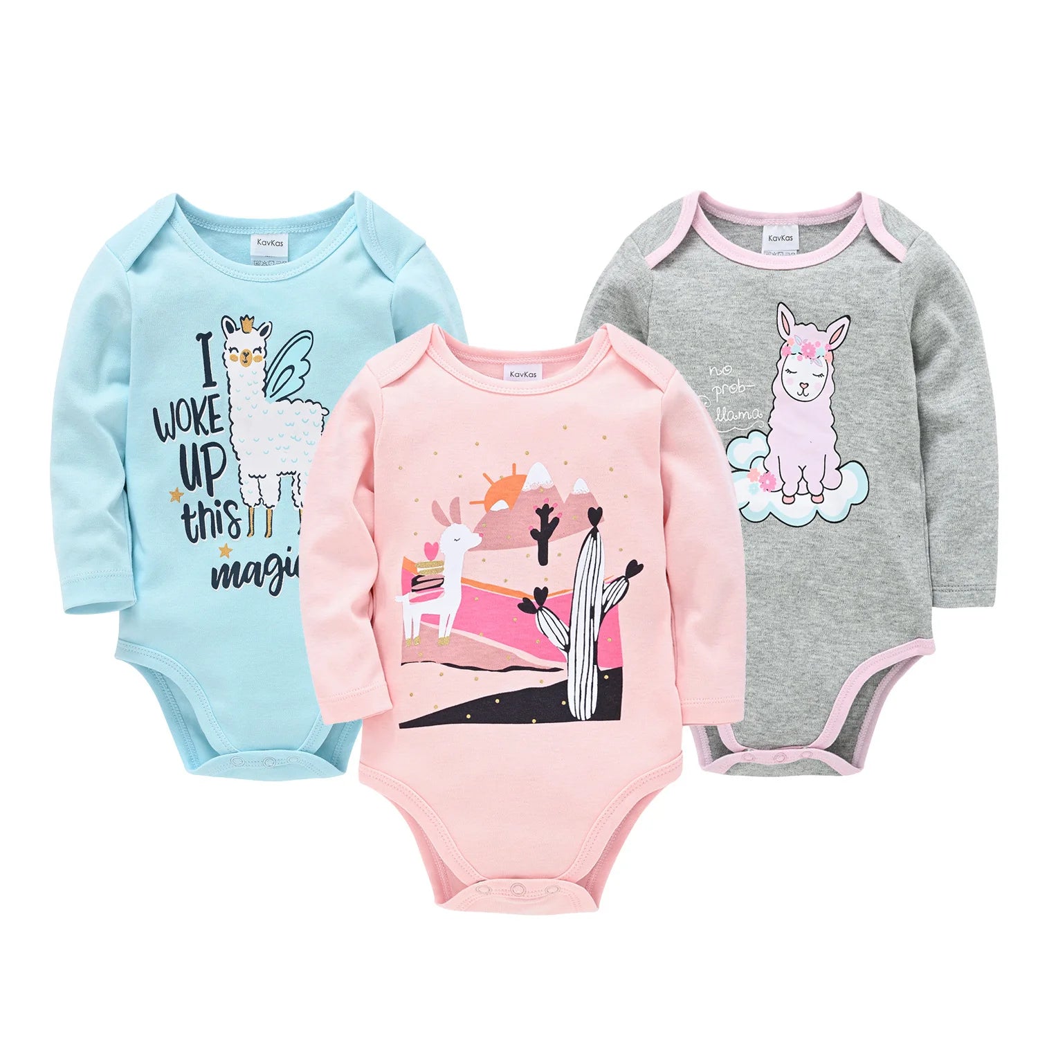 3pcs/set Baby Girls Clothes Bodysuits Infant 100% Cotton Soft Long Sleeve Jumpsuits 0-24M Newborn Cartoon print Playsuit Onesie