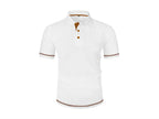 Summer ice silk lapel men's short-sleeved T-shirt men's clothing top