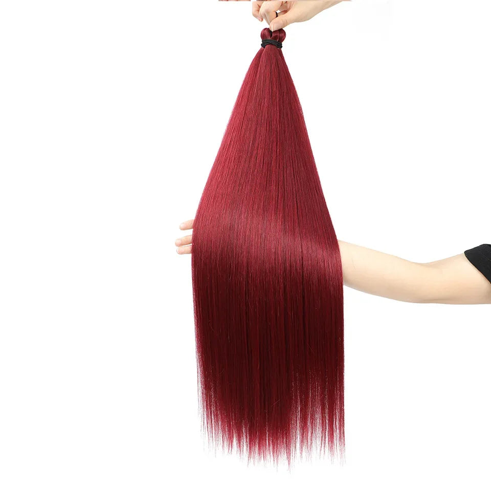 300g 3Pcs/Lot 28Inch Straight Crochet Braids White Blonde 613#Ombre Brown 6# Bio Protein Synthetic Hair Extensions