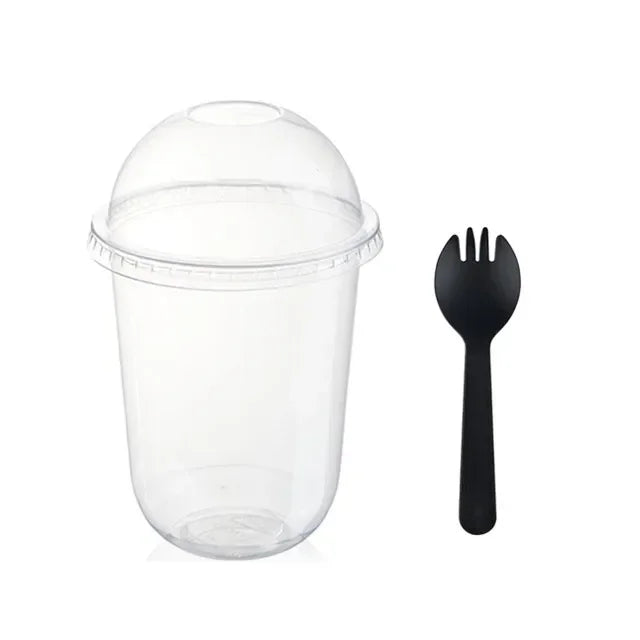 50pcs Pudding Cups Wiht Lids Plastic Boxes Ice-Cream Mousse Dessert Picnic Party Packing Dessert Cups with Lid