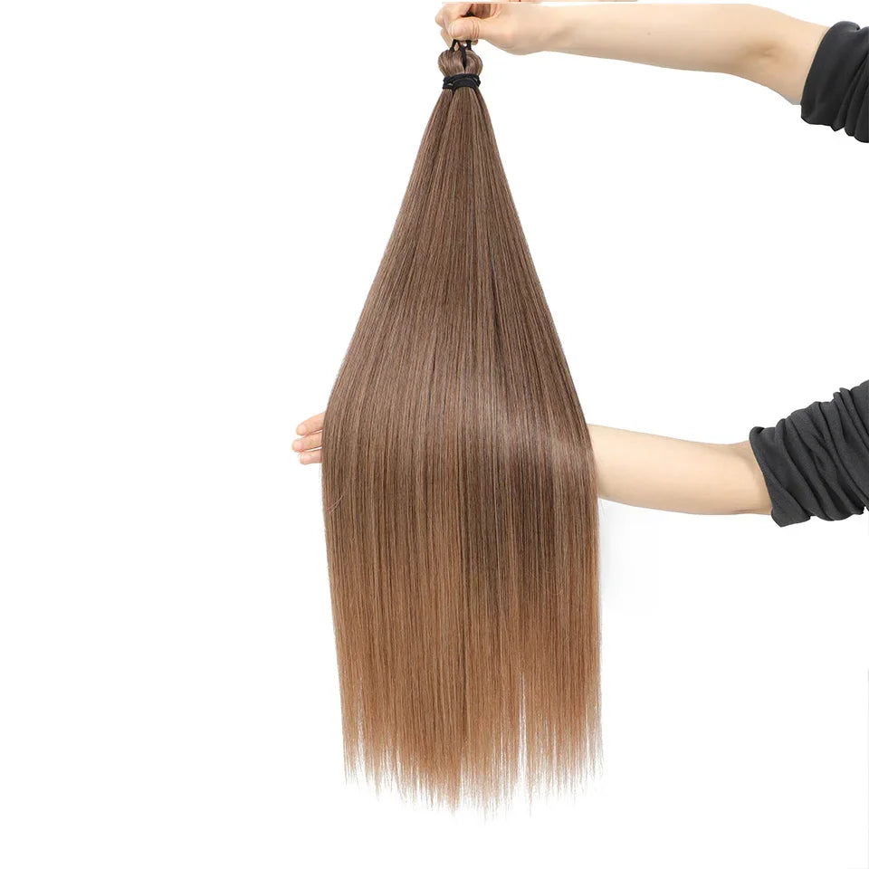 300g 3Pcs/Lot 28Inch Straight Crochet Braids White Blonde 613#Ombre Brown 6# Bio Protein Synthetic Hair Extensions