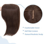 Benehair 14'' Striaght Hair Toppers with Side Bangs for Women Synthetic Hairpieces Adding Hair Volume Topper Clip Hair Extension